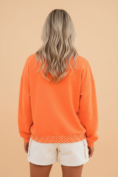 PREORDER Gwenna Polka Dot Mock Neck Pullover
