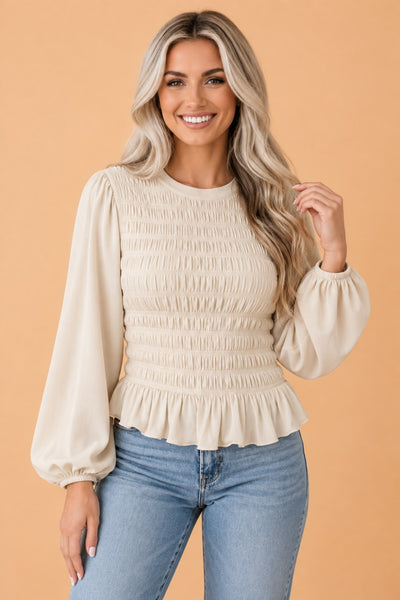 PREORDER Margaux Smocked Ruffle Blouse
