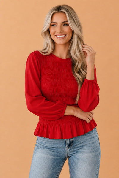 PREORDER Margaux Smocked Ruffle Blouse