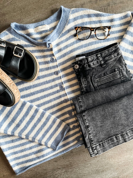 Ocean Mist Stripe Cardigan