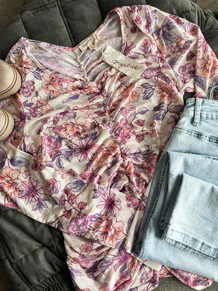Freda Floral Ruched Top