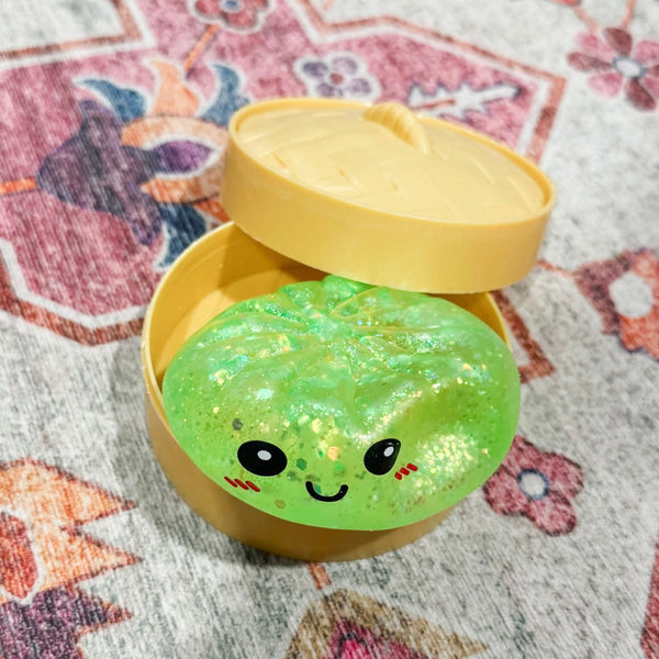 Glitter Gel Dumpling Squish - Green