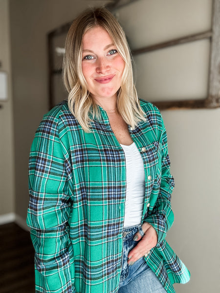 Wellesley Plaid Button Down Top