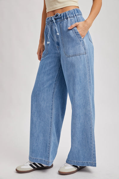 Calypso Paper Bag Wide Leg Jeans
