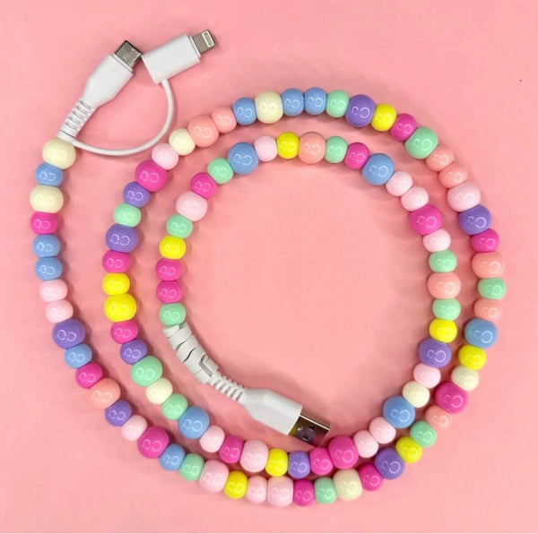 PREORDER Round Two Beaded Phone Charger