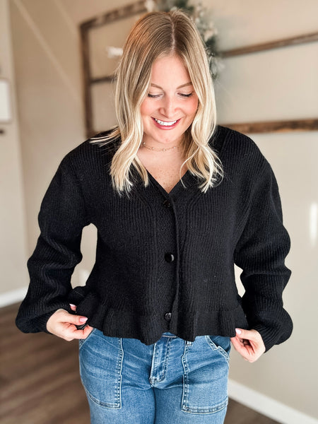 Minka Ruffle Sweater Cardigan