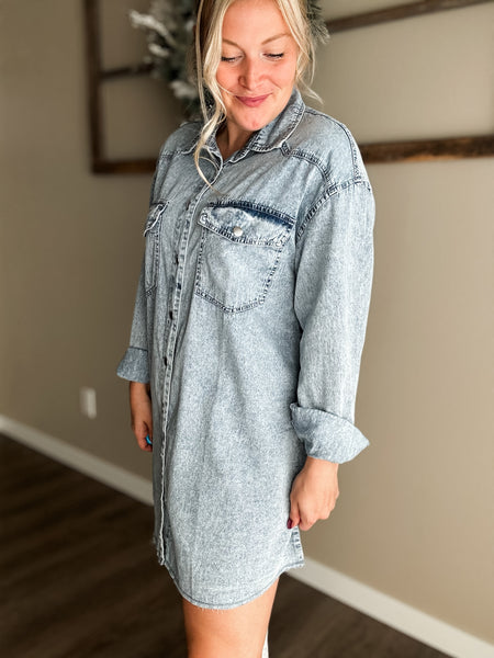 PREORDER Dakota Denim Shirt Dress