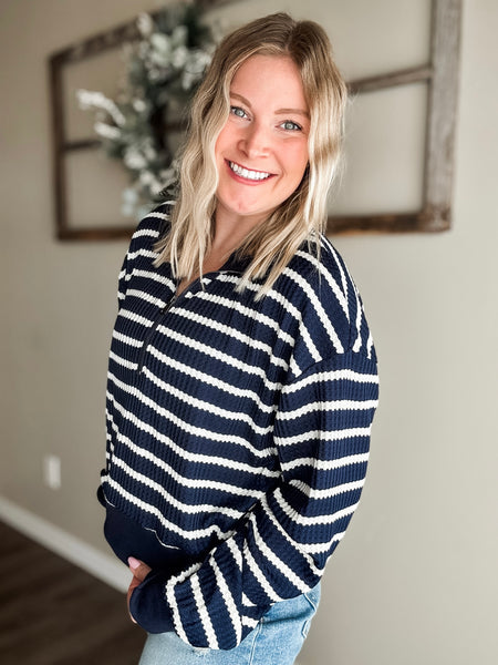 PREORDER Lively Stripe Half Zip Pullover