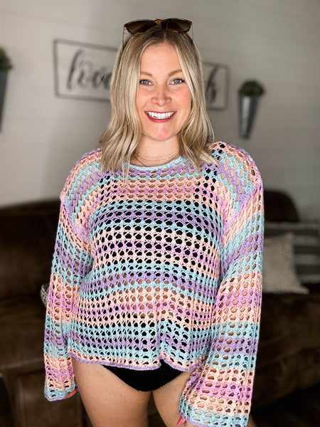 Easy Breeze Open Knit Sweater - SIZE MEDIUM