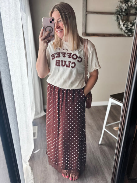 PREORDER Lovett Polka Dot Lace Skirt