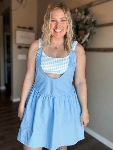 Set Point Gingham Active Dress - SIZE MEDIUM