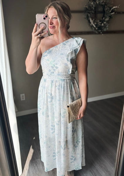 PREORDER Mireya One Shoulder Floral Dress