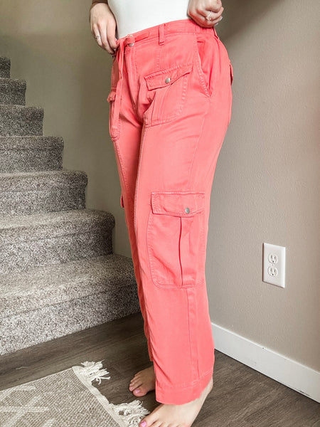 Riley Relaxed Cargo Pant - Coral
