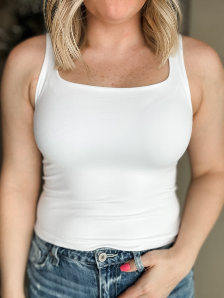 Ensley Double Layered  Tank - White