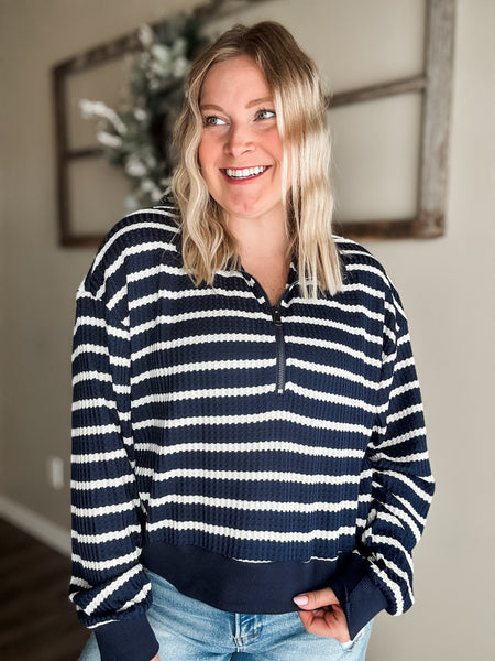 PREORDER Lively Stripe Half Zip Pullover