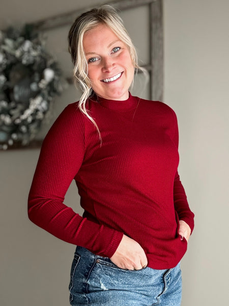 Giselle Sparkle Ribbed Knit Top - SIZE LARGE