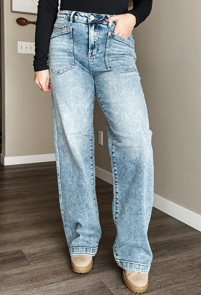 Frankie Slouchy Patch Pocket Jeans