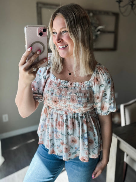 Vianne Smocked Babydoll Top