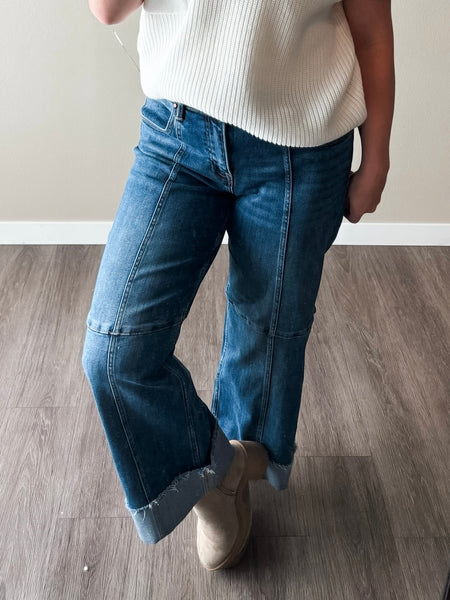 Taylor Cropped Wide Leg Jeans