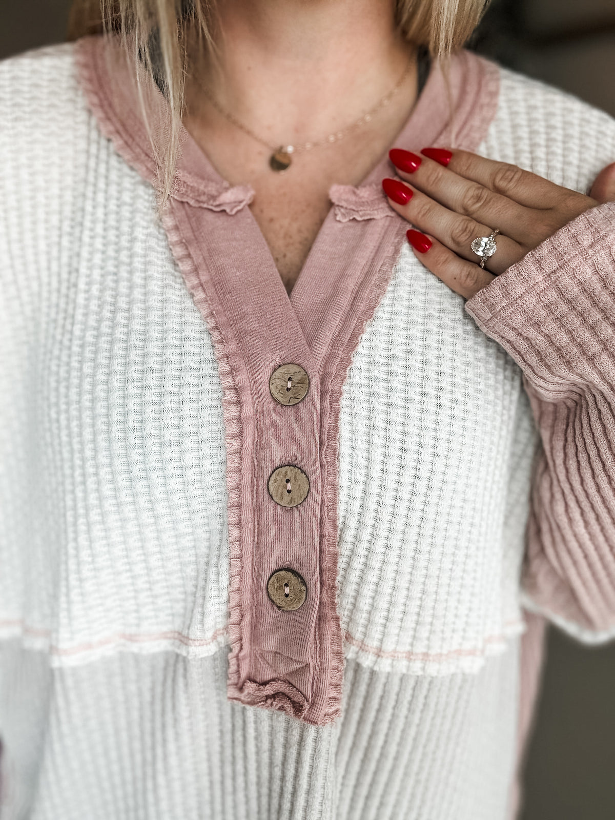 Effie Waffle Knit Top