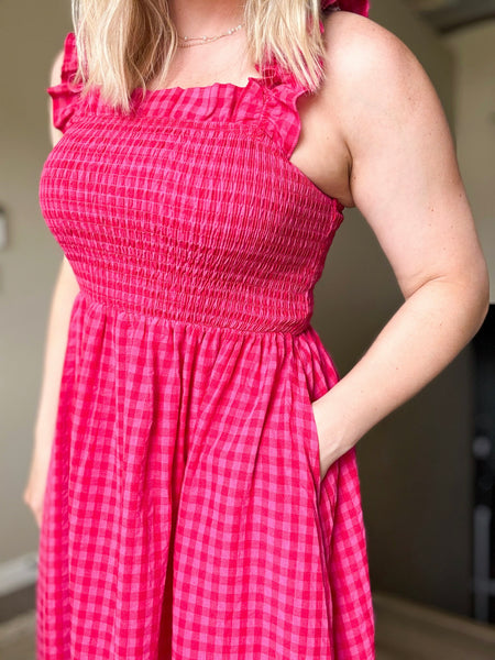 PREORDER Zinnia Gingham Maxi Dress
