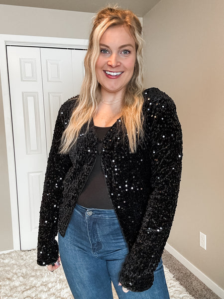 Pop The Bubbly Sequin Top - SIZE MEDIUM