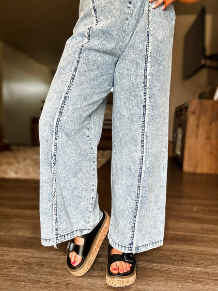 Reggie Washed Denim Overall Jumpsuit