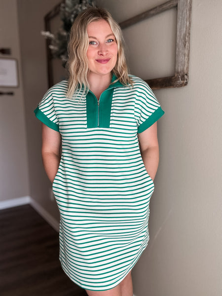 PREORDER Augusta Stripe Zip Dress