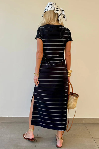 PREORDER Sydnee Striped Maxi T-Shirt Dress