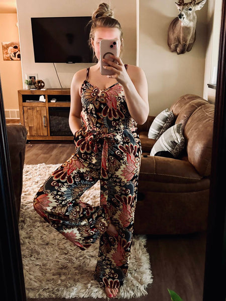 Feather & Flair Jumpsuit - SIZE SMALL