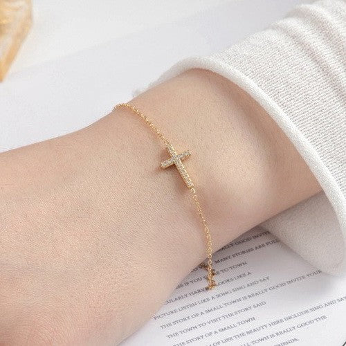 Mercy Cross Bracelet - Gold