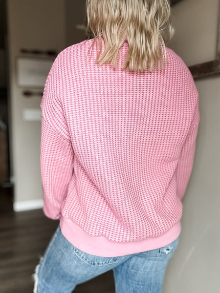 Arlowe Waffle Pullover - SIZE MEDIUM
