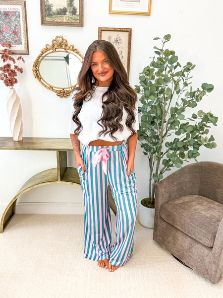 Eira Satin Bow Pajama Pants