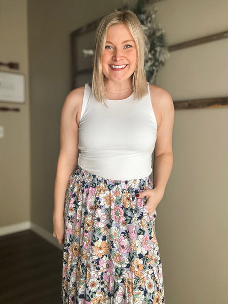 Calista Boho Floral Skirt - SIZE SMALL