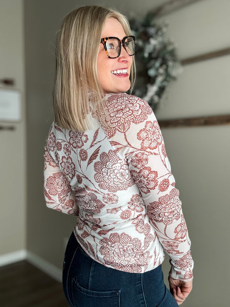 PREORDER Sienna Floral Mesh Top