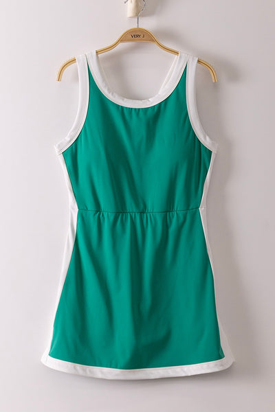 Court Side Active Mini Dress - Green - SIZE LARGE