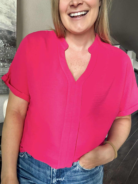 Keira V-Neck Top - SIZE MEDIUM