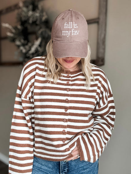 Fall Is My Fav Embroidered Baseball Cap
