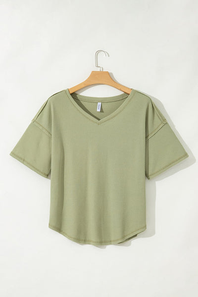 Lena Knit V-Neck Top - SIZE MEDIUM