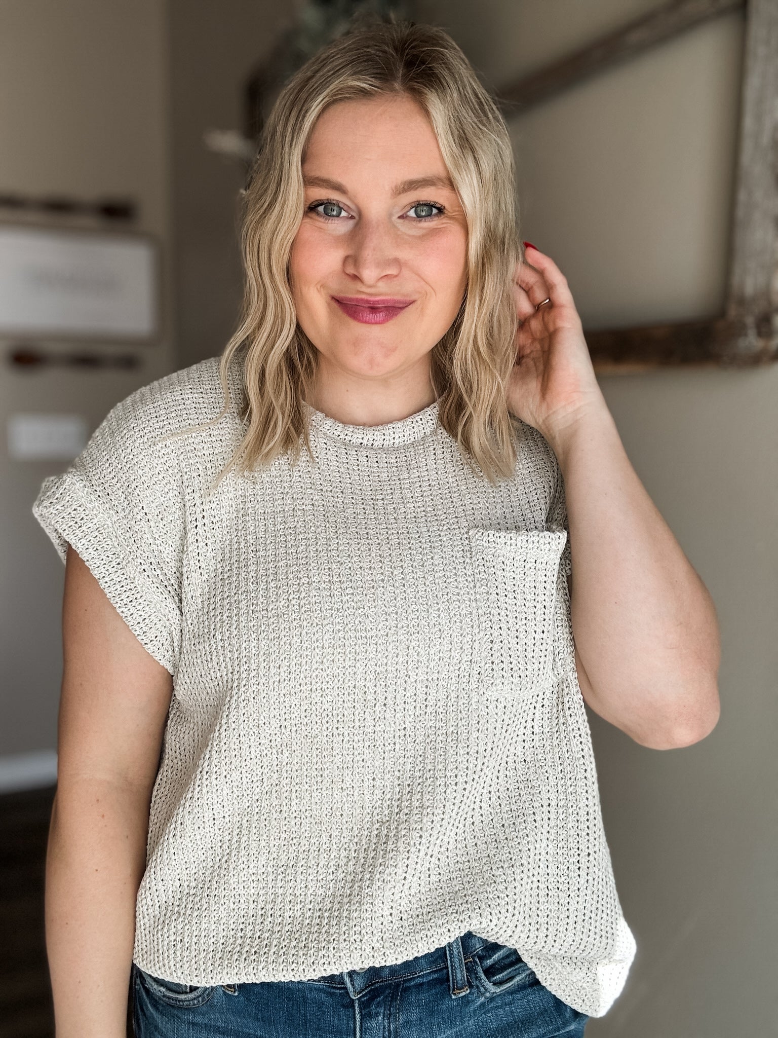 Soraya Knit Sweater Top - SIZE LARGE