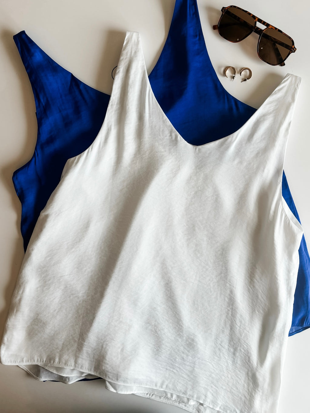 Ocean Avenue V Neck Tank Top - Off White