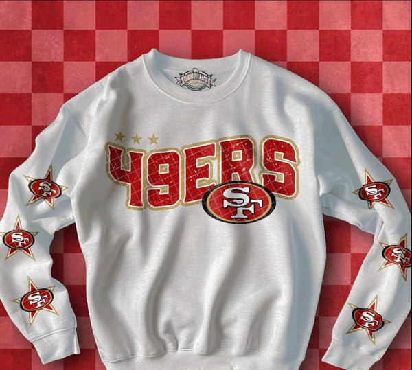 Football Star Sleeve Crewneck - SIZE XL