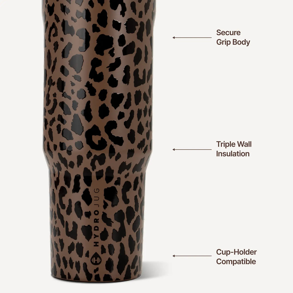 HydroJug 32 oz Sport Water Bottle - Brown Leopard