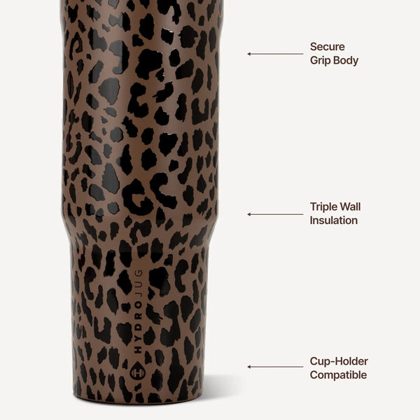 HydroJug 32 oz Sport Water Bottle - Brown Leopard