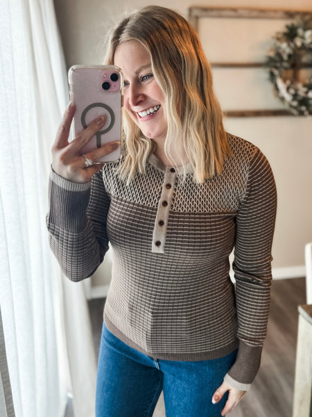 Luxley Contrast Thermal Top - Mocha