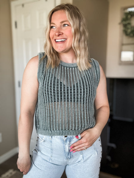Kenleigh Open Knit Sweater Vest