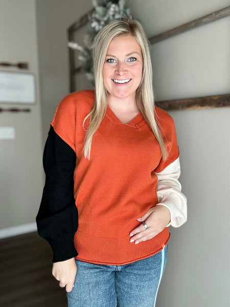 Cider Colorblock Sweater - SIZE MEDIUM