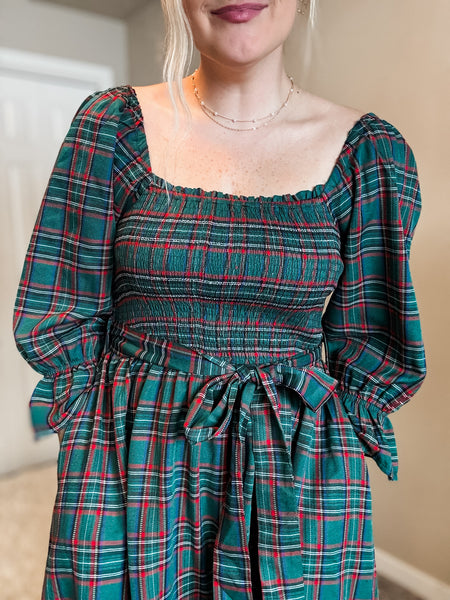 Windsor Plaid Midi Dress