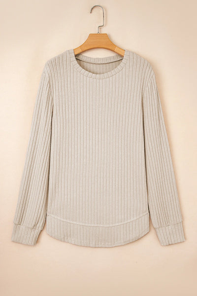 PREORDER Kate Ribbed Round Neck Top