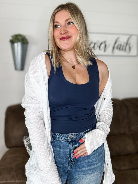 Meera Double-Layered Luxe Tank - Prussian Blue